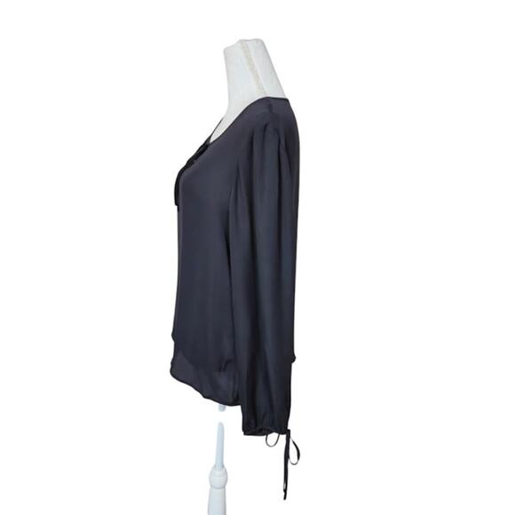 Rena Rowan VTG 100% Silk Top Size 14 Black Sheer Whimsigoth Feminine - Picture 5 of 7